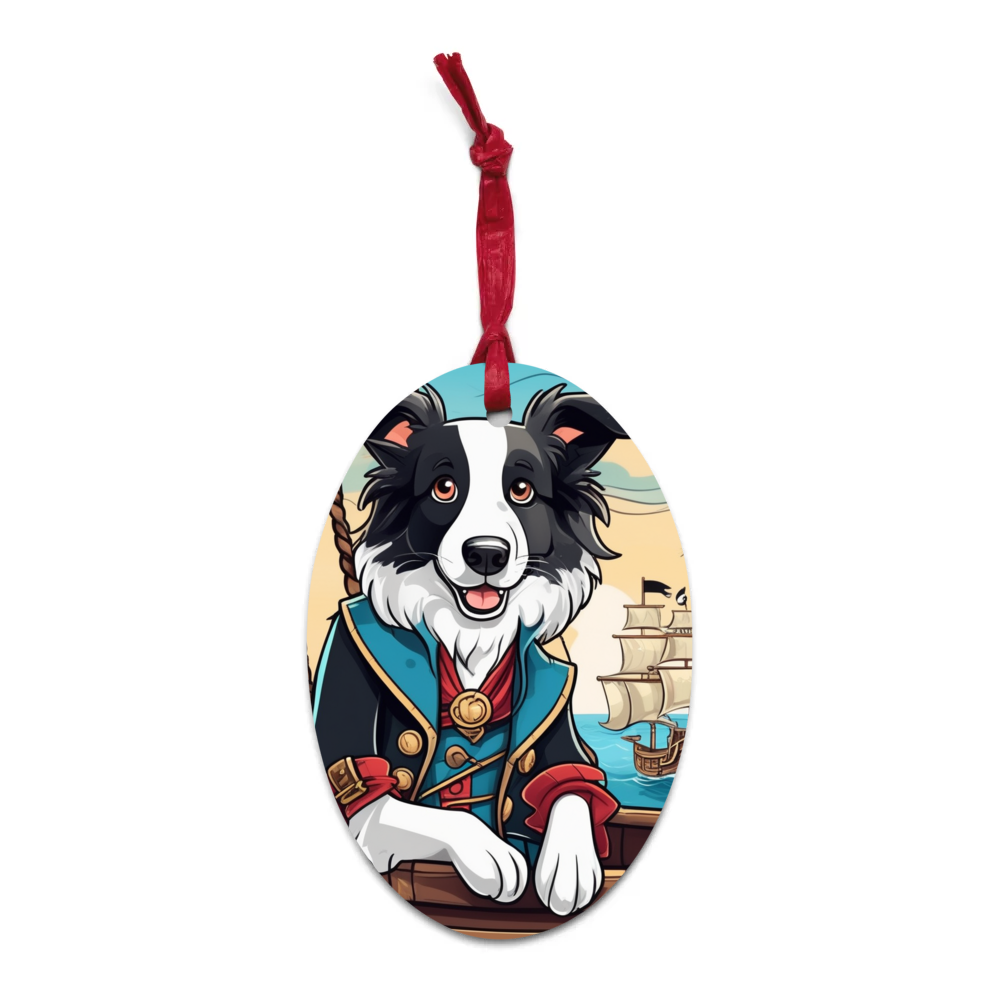 PugMug Custom Border Collie Wooden Ornament