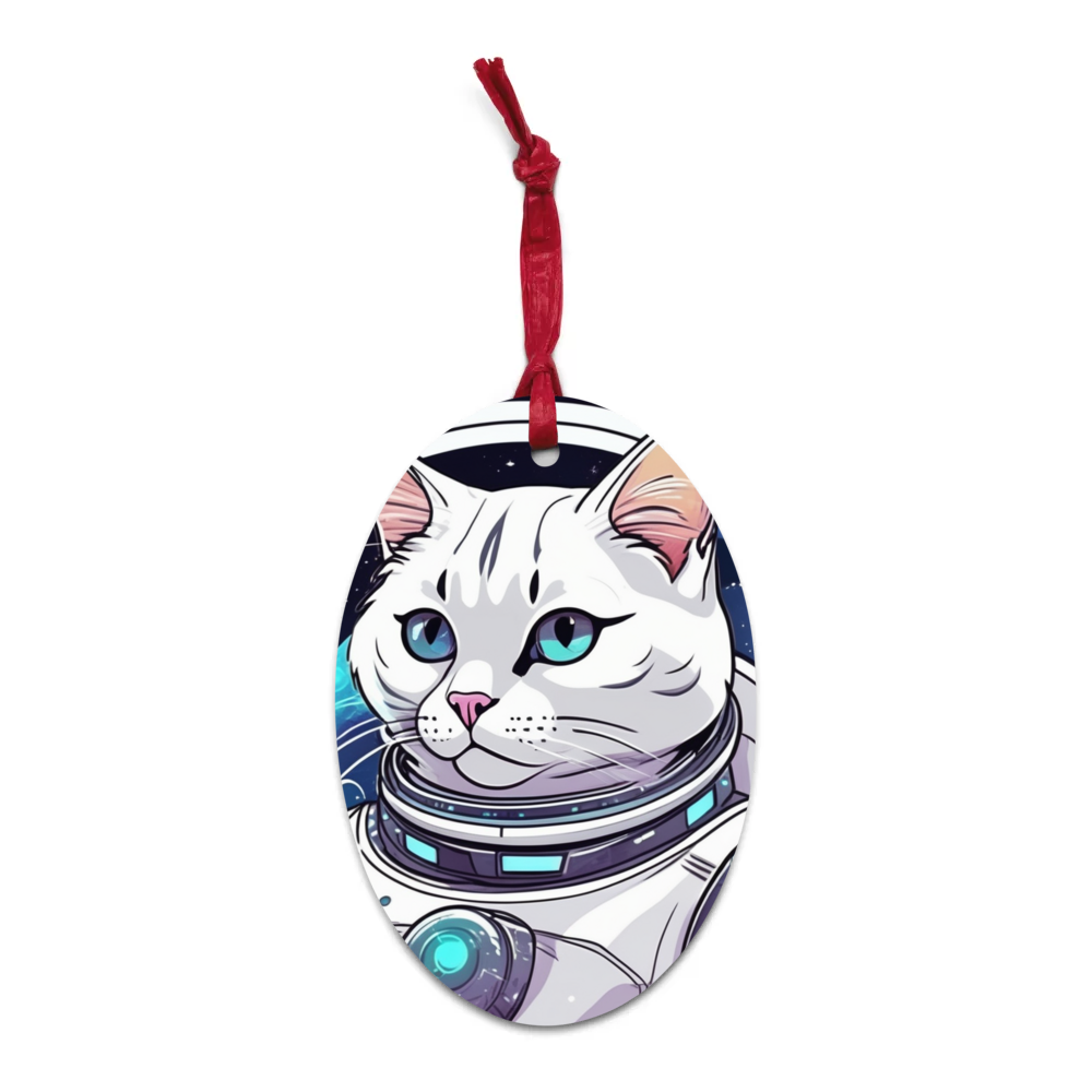 PugMug Custom White Exotic Cat Wooden Ornament