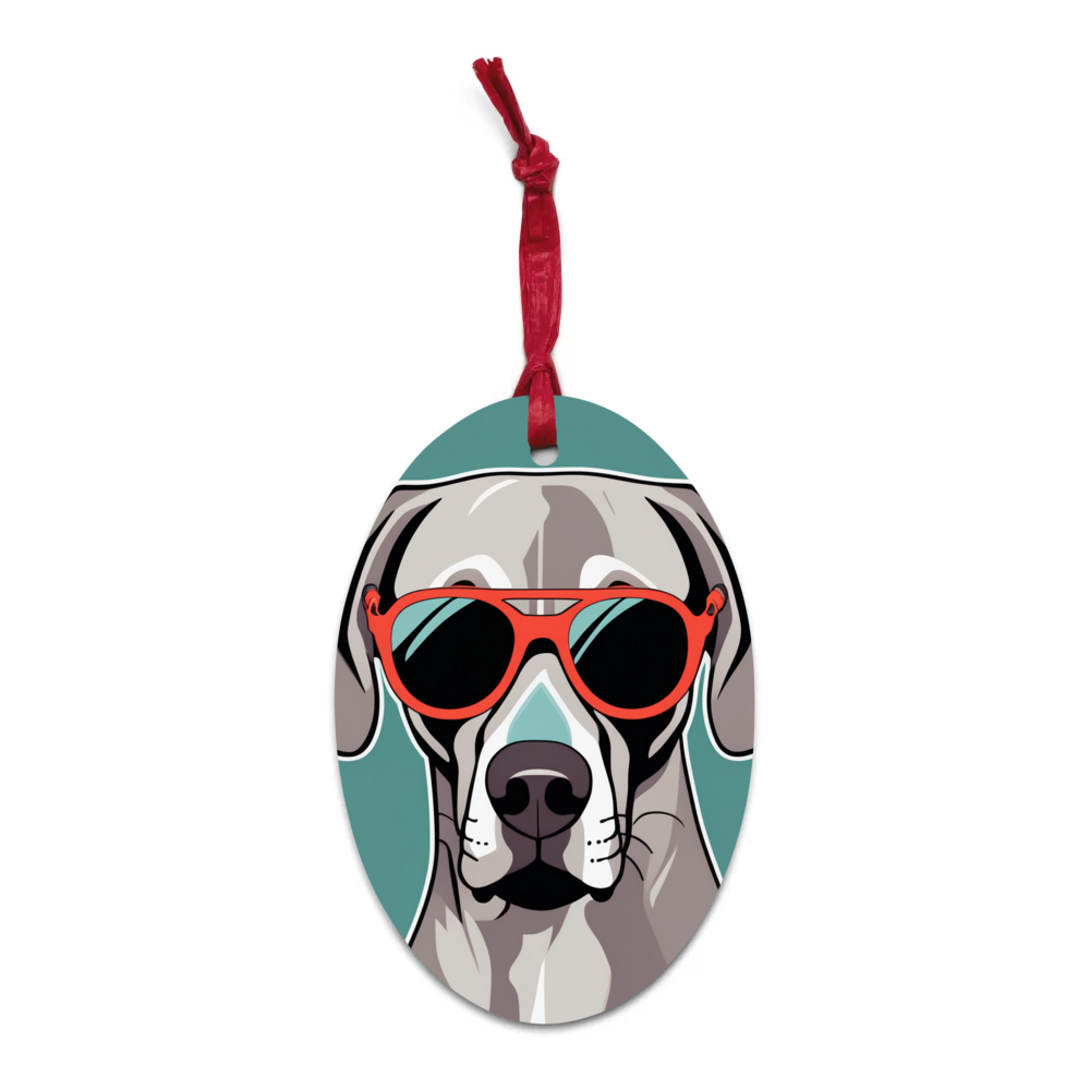PugMug Custom Weimaraner Wooden Ornament