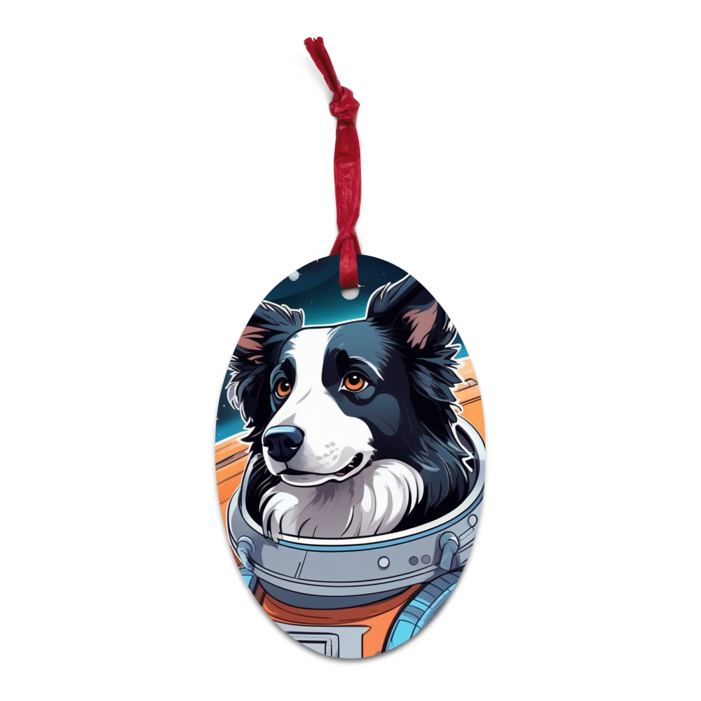 PugMug Custom Border Collie Wooden Ornament