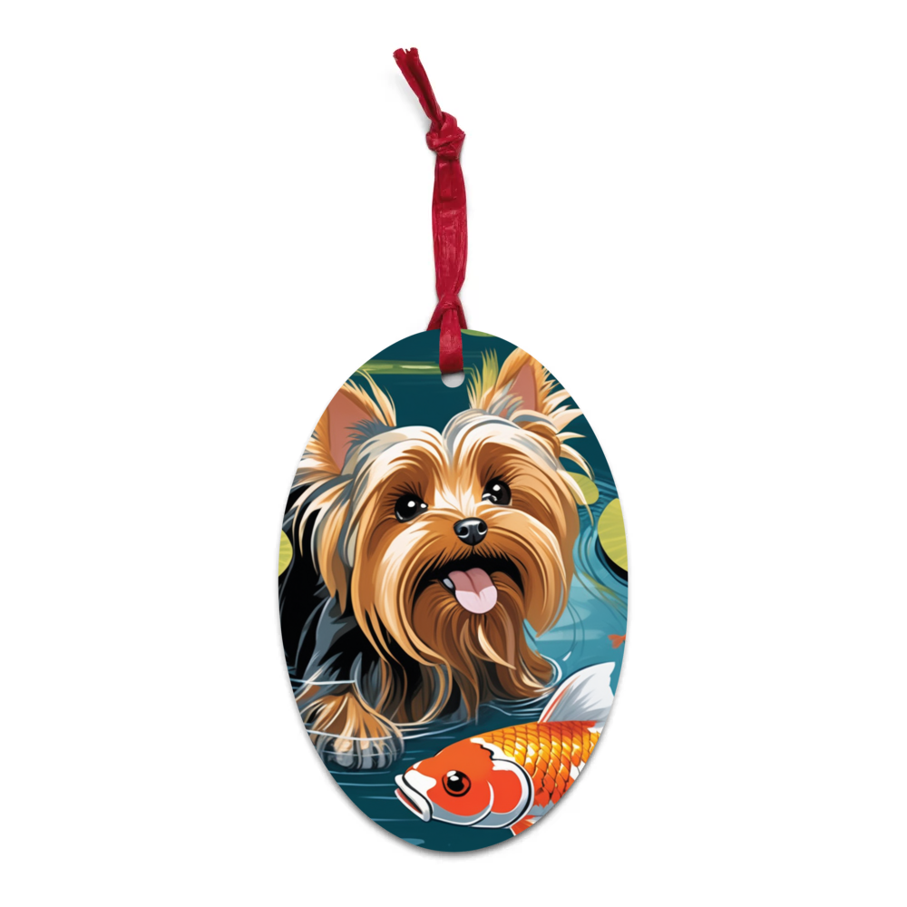 PugMug Custom Yorkshire Terrier Wooden Ornament