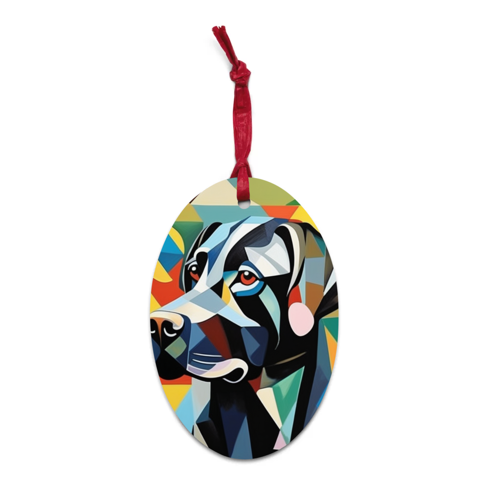 PugMug Custom Black Labrador Retriever Wooden Ornament