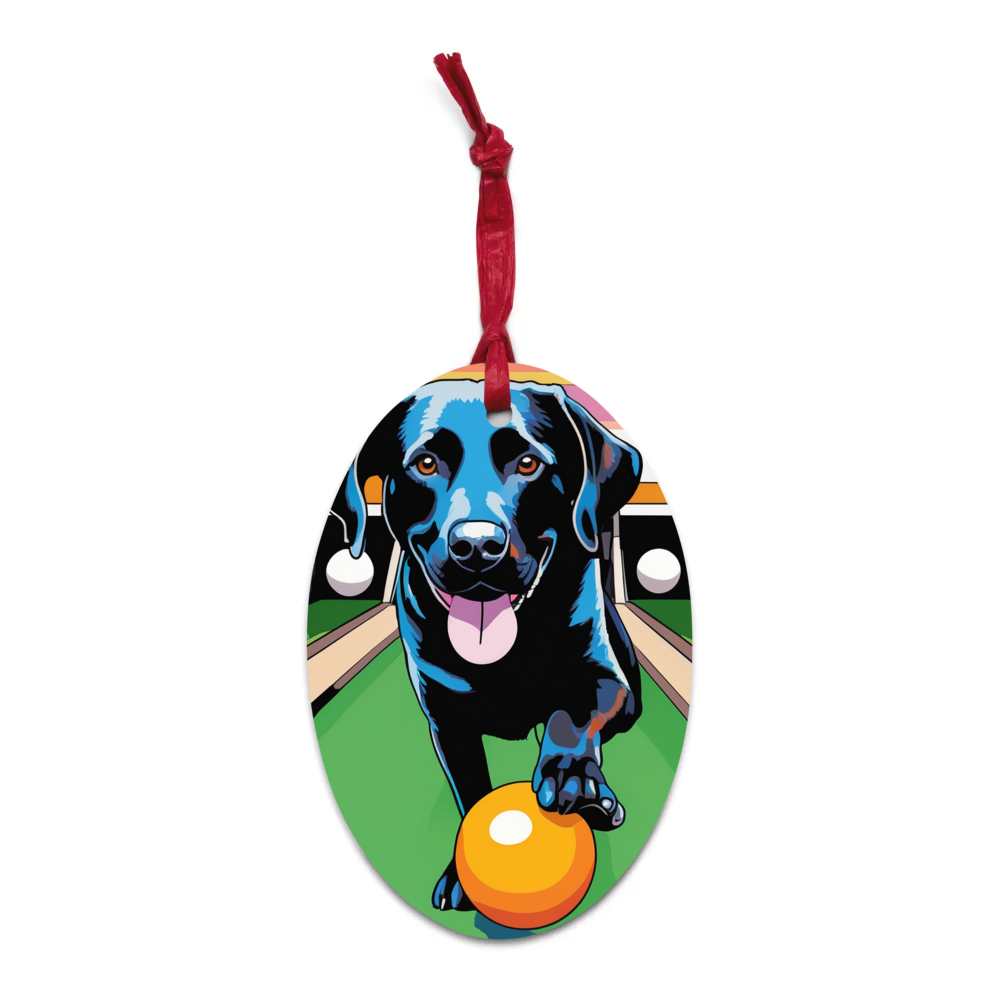 PugMug Custom Black Labrador Retriever Wooden Ornament