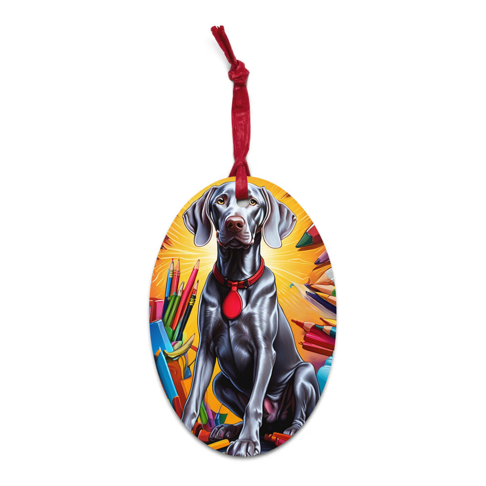 PugMug Custom Weimaraner Wooden Ornament