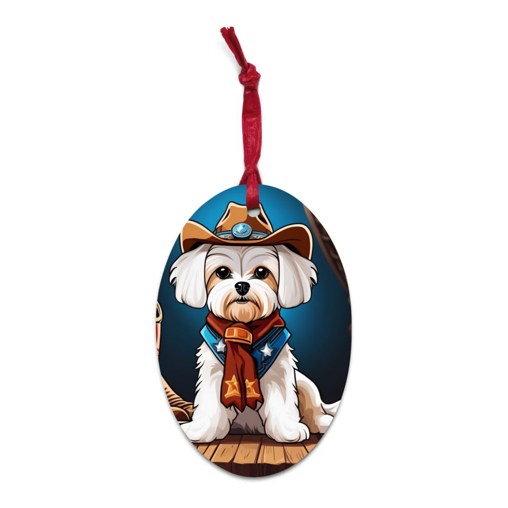 PugMug Custom Maltese Dog Wooden Ornament