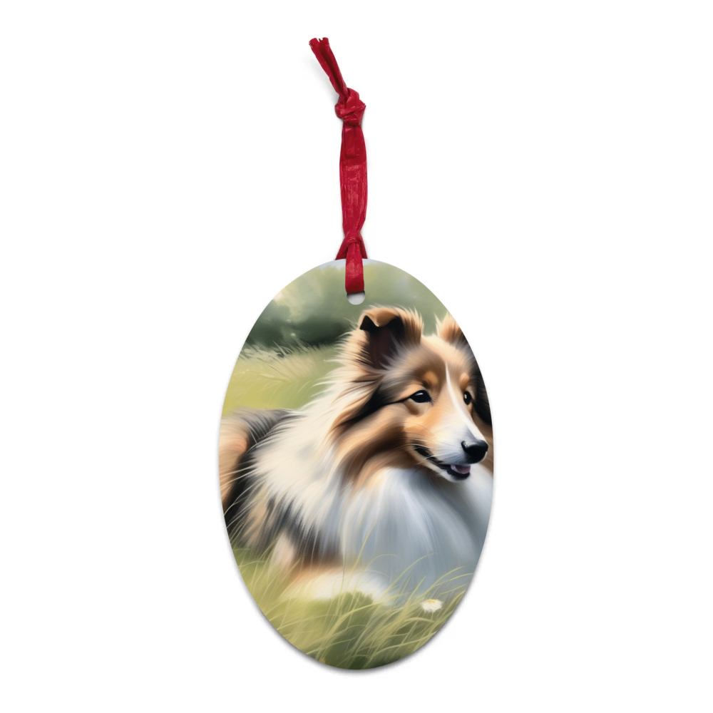 PugMug Custom Shetland Sheepdog Wooden Ornament