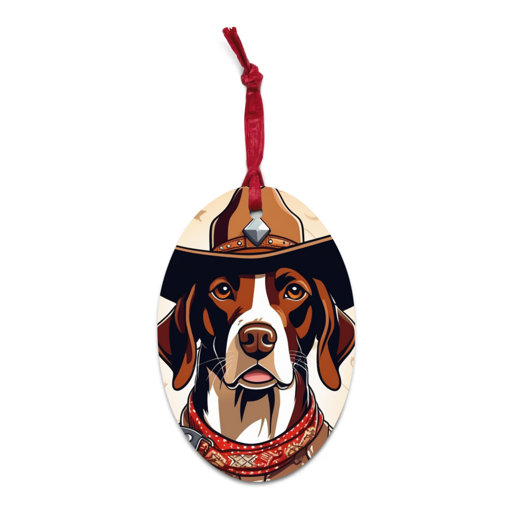 PugMug Custom Pointer Dog Wooden Ornament