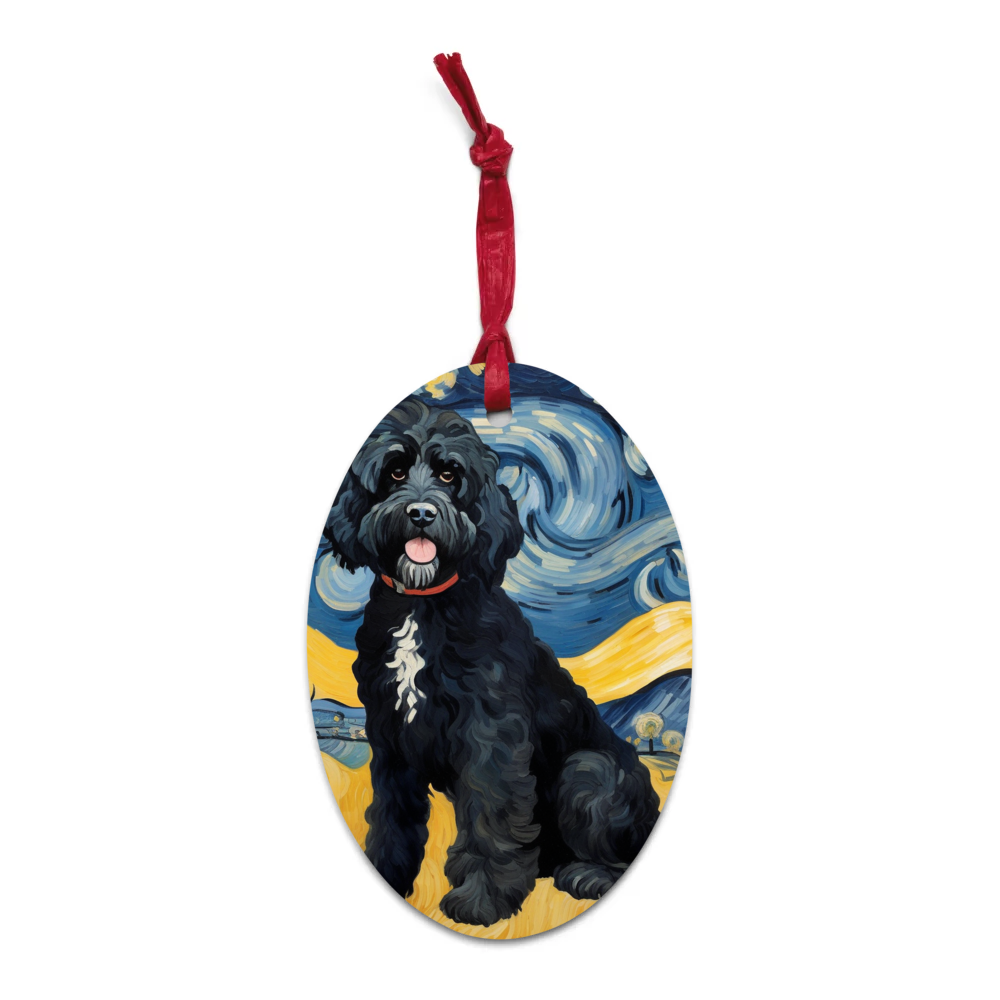 PugMug Custom Portuguese Water Dog Wooden Ornament