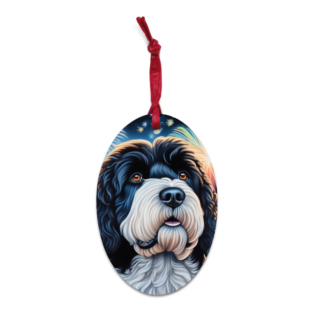 PugMug Custom Portuguese Water Dog Wooden Ornament