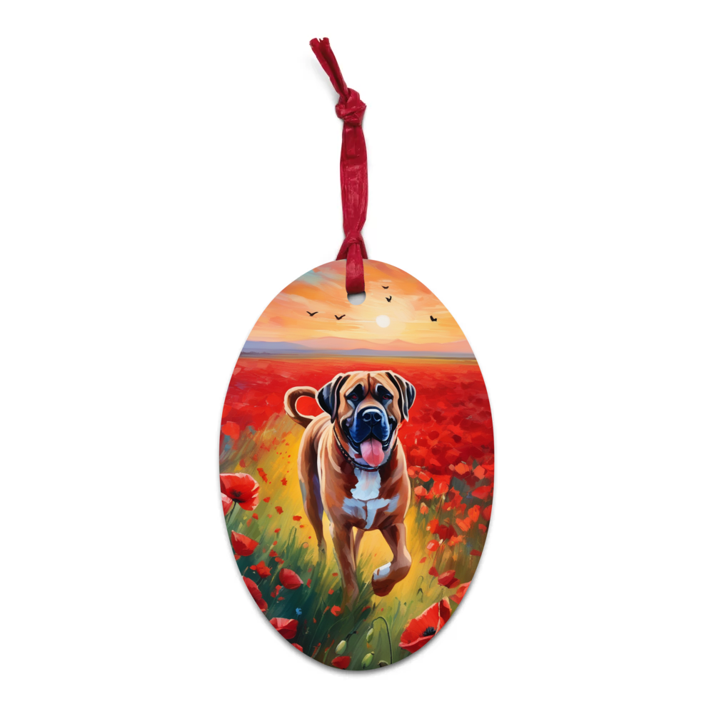 PugMug Custom Mastiff Wooden Ornament