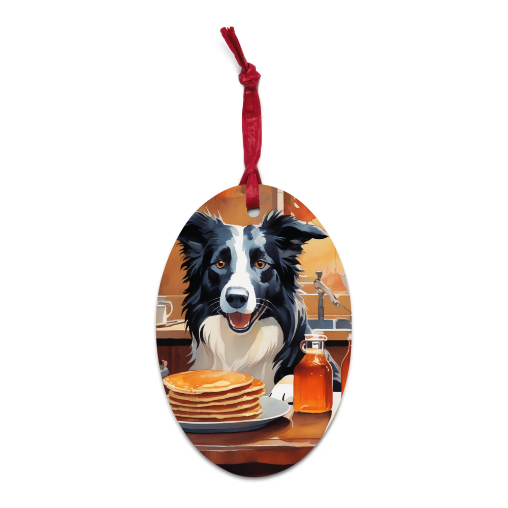 PugMug Custom Border Collie Wooden Ornament