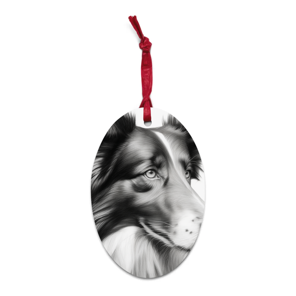 PugMug Custom Collie Wooden Ornament