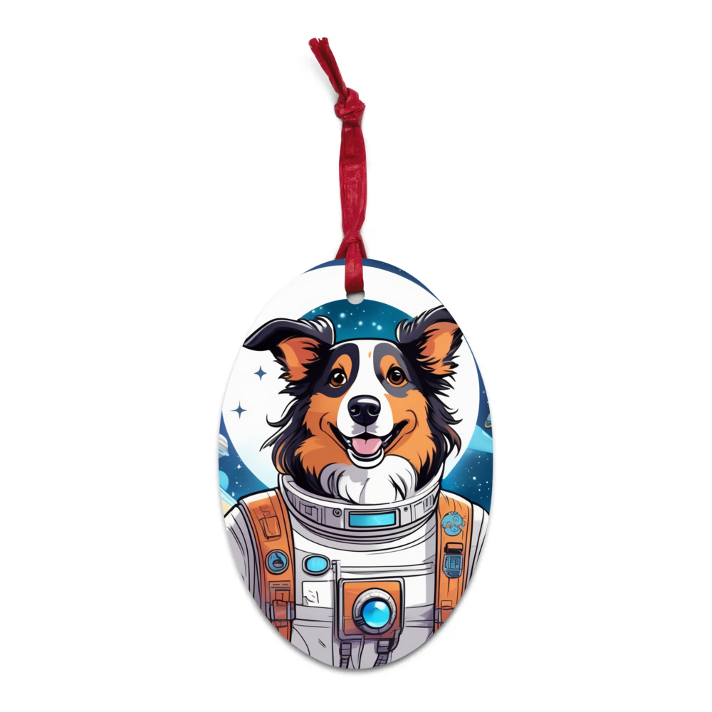 PugMug Custom Collie Wooden Ornament