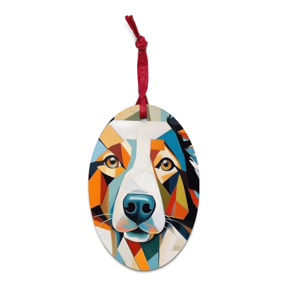 PugMug Custom Border Collie Wooden Ornament