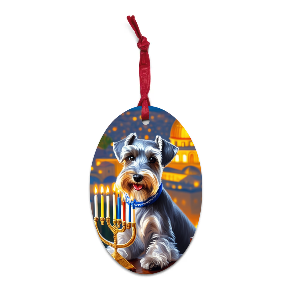 PugMug Custom Miniature Schnauzer Wooden Ornament