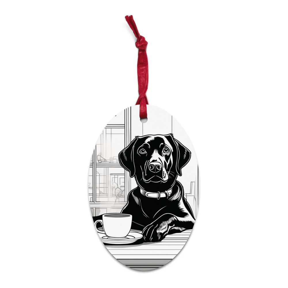 PugMug Custom Black Labrador Retriever Wooden Ornament