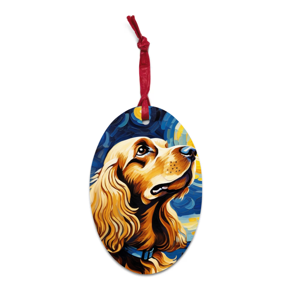 PugMug Custom English Cocker Spaniel Wooden Ornament