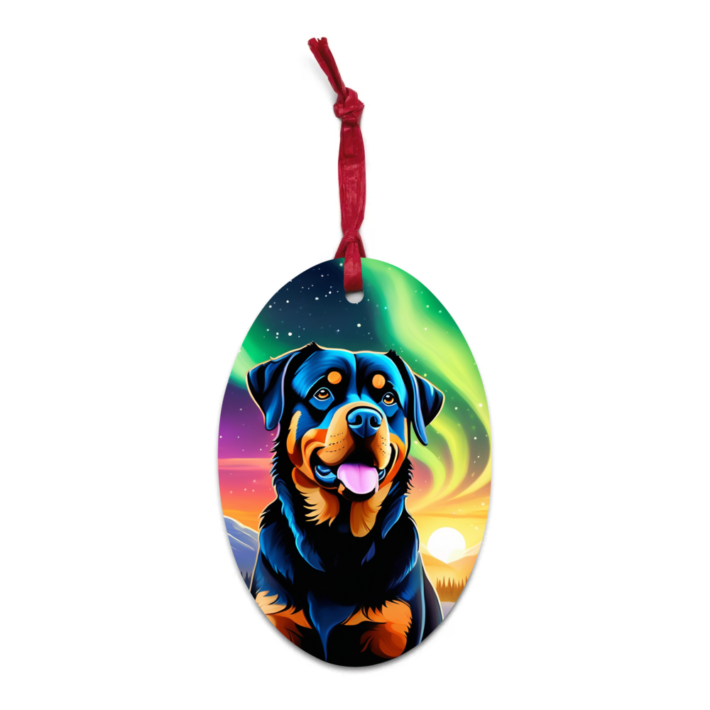 PugMug Custom Rottweiler Wooden Ornament