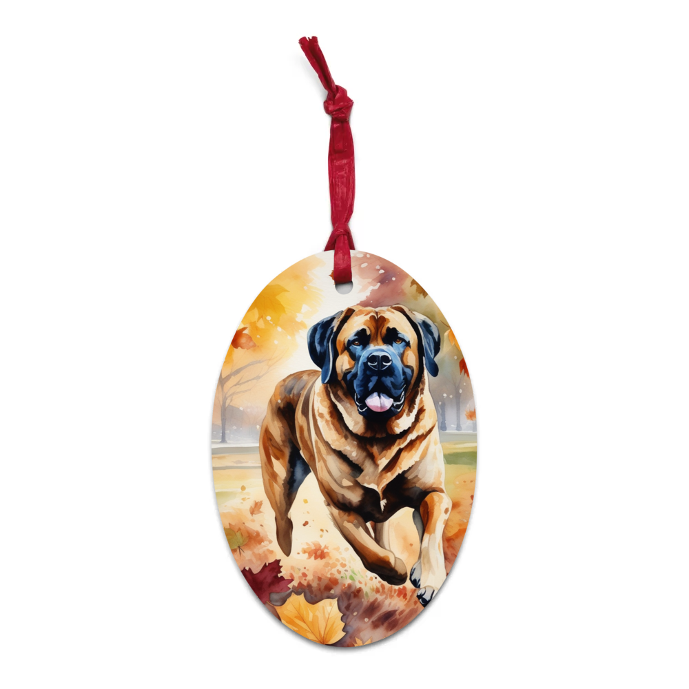 PugMug Custom Mastiff Wooden Ornament