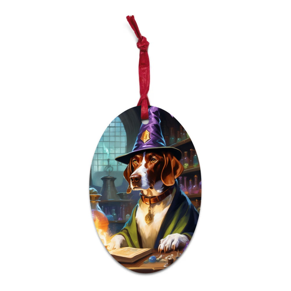 PugMug Custom Pointer Dog Wooden Ornament