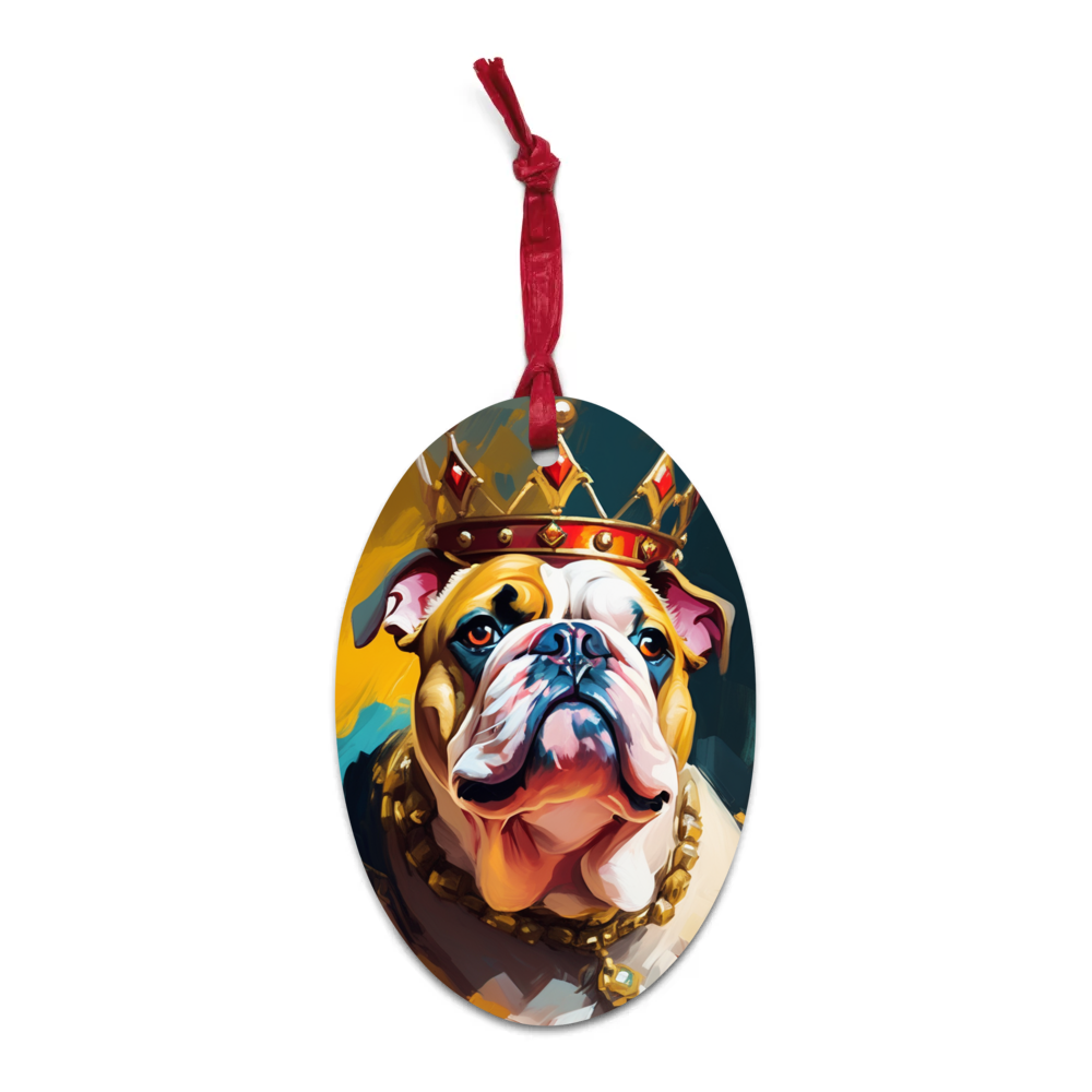 PugMug Custom Bulldog Wooden Ornament