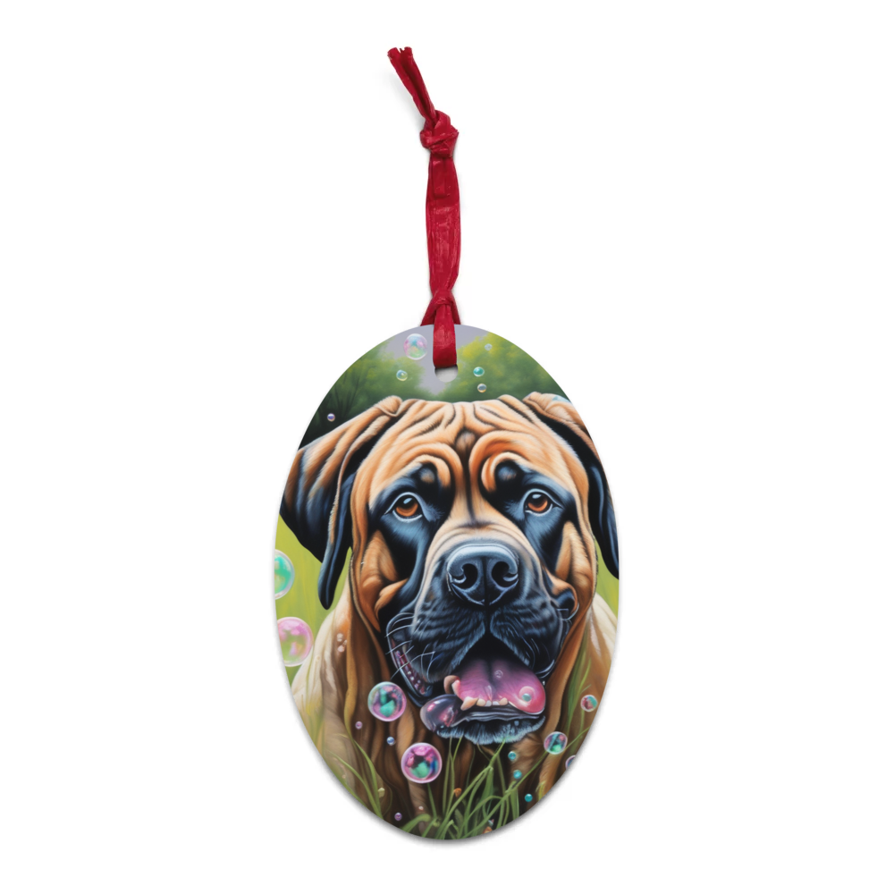 PugMug Custom Mastiff Wooden Ornament