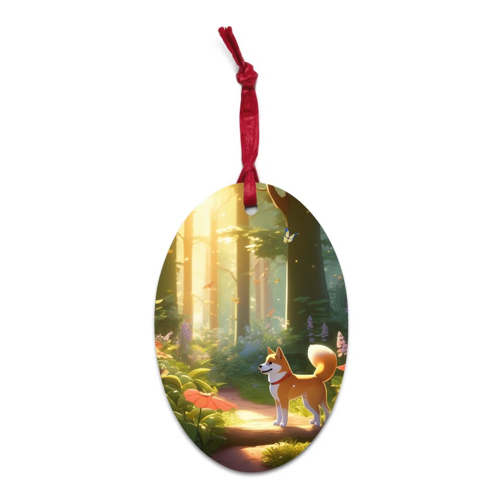PugMug Custom Shiba Inu Wooden Ornament