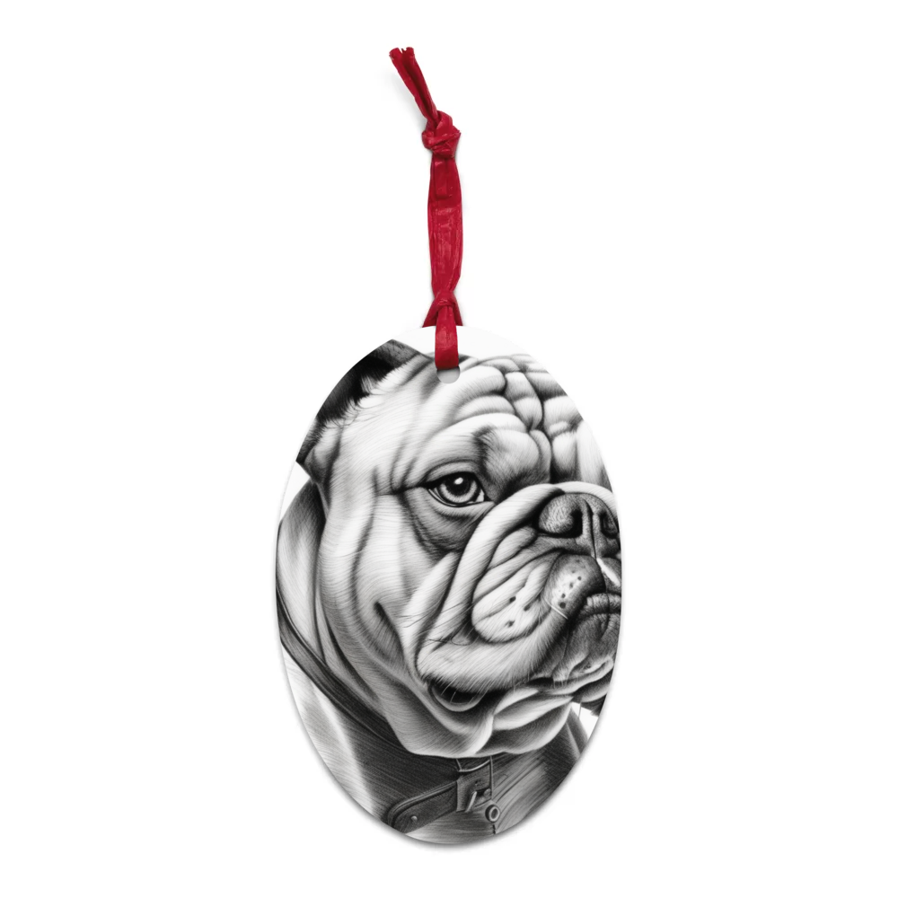 PugMug Custom Bulldog Wooden Ornament