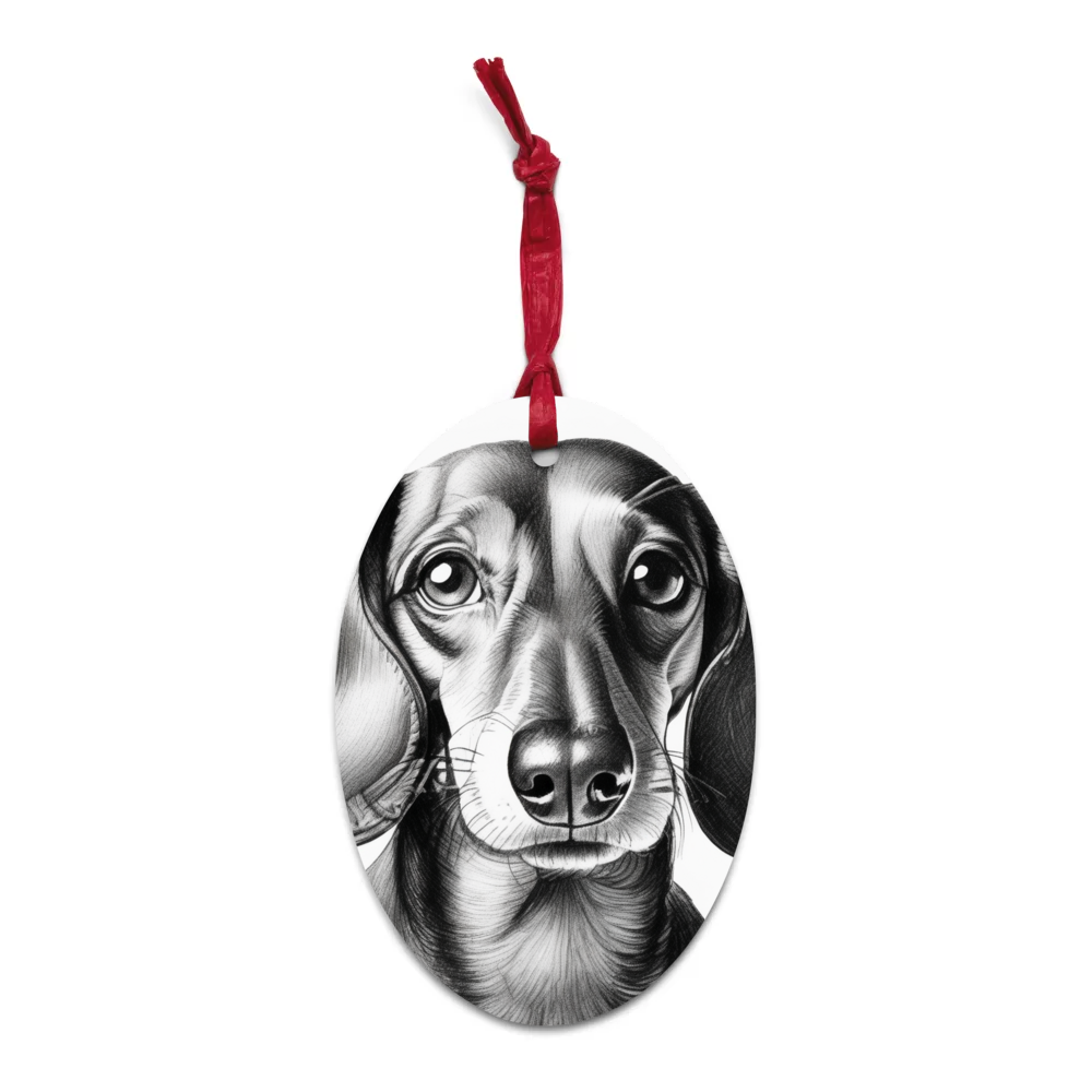 PugMug Custom Tan Dachshund Wooden Ornament