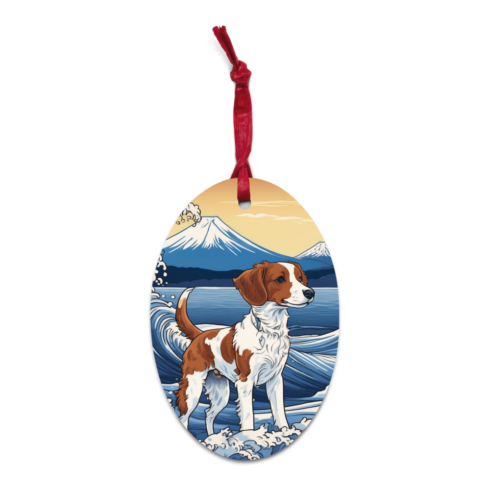 PugMug Custom Brittany Dog Wooden Ornament