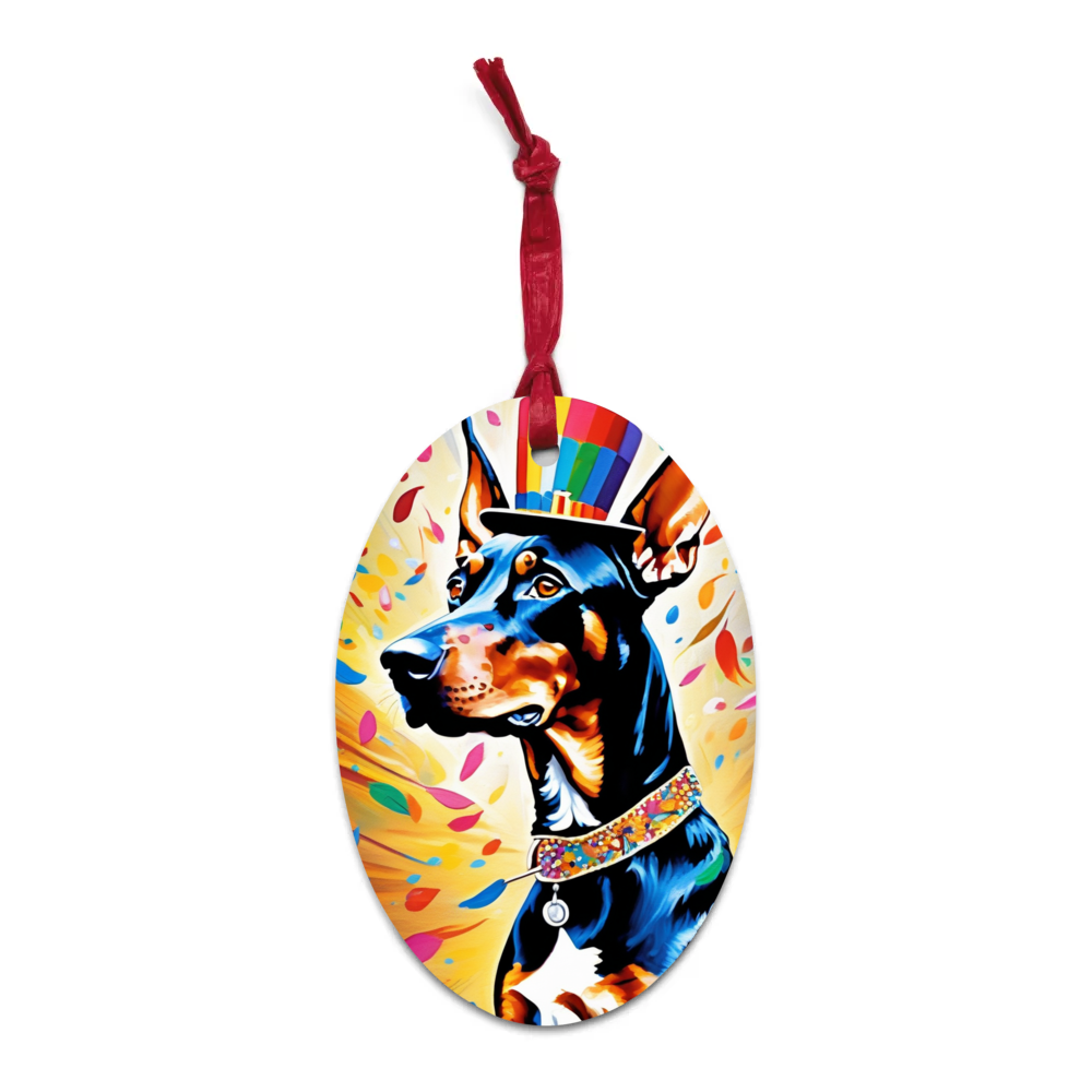 PugMug Custom Doberman Pinscher Wooden Ornament
