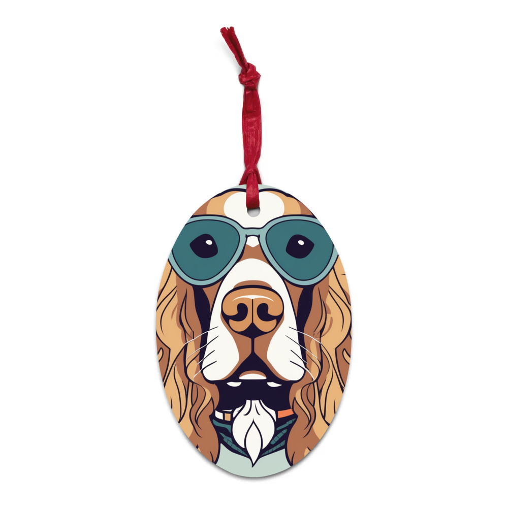 PugMug Custom English Cocker Spaniel Wooden Ornament