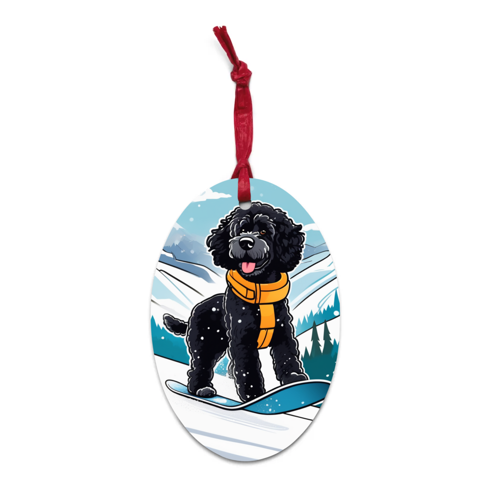 PugMug Custom Portuguese Water Dog Wooden Ornament