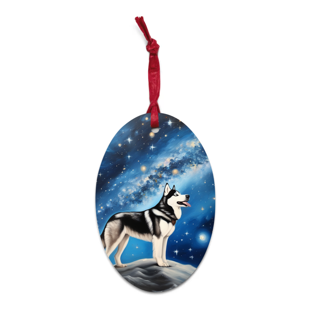 PugMug Custom Siberian Husky Wooden Ornament