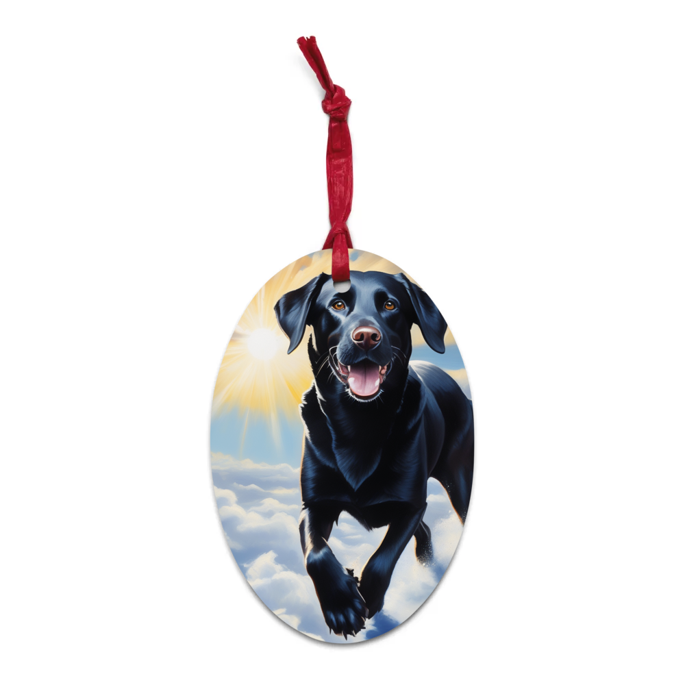 PugMug Custom Black Labrador Retriever Wooden Ornament