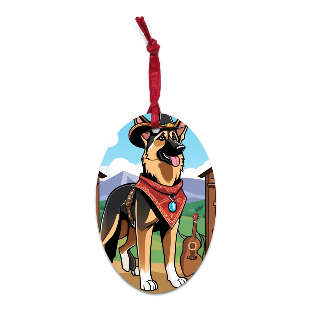 PugMug Custom German Shepherd Dog Wooden Ornament