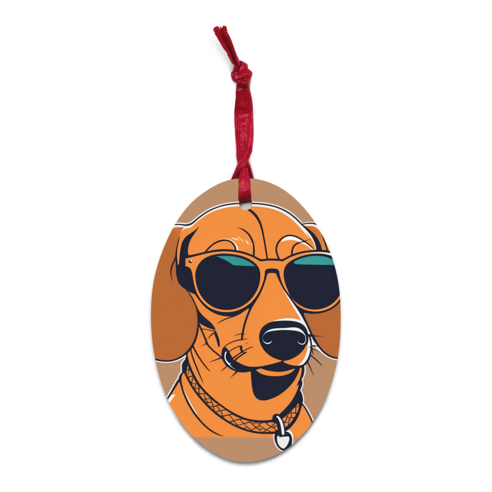 PugMug Custom Tan Dachshund Wooden Ornament