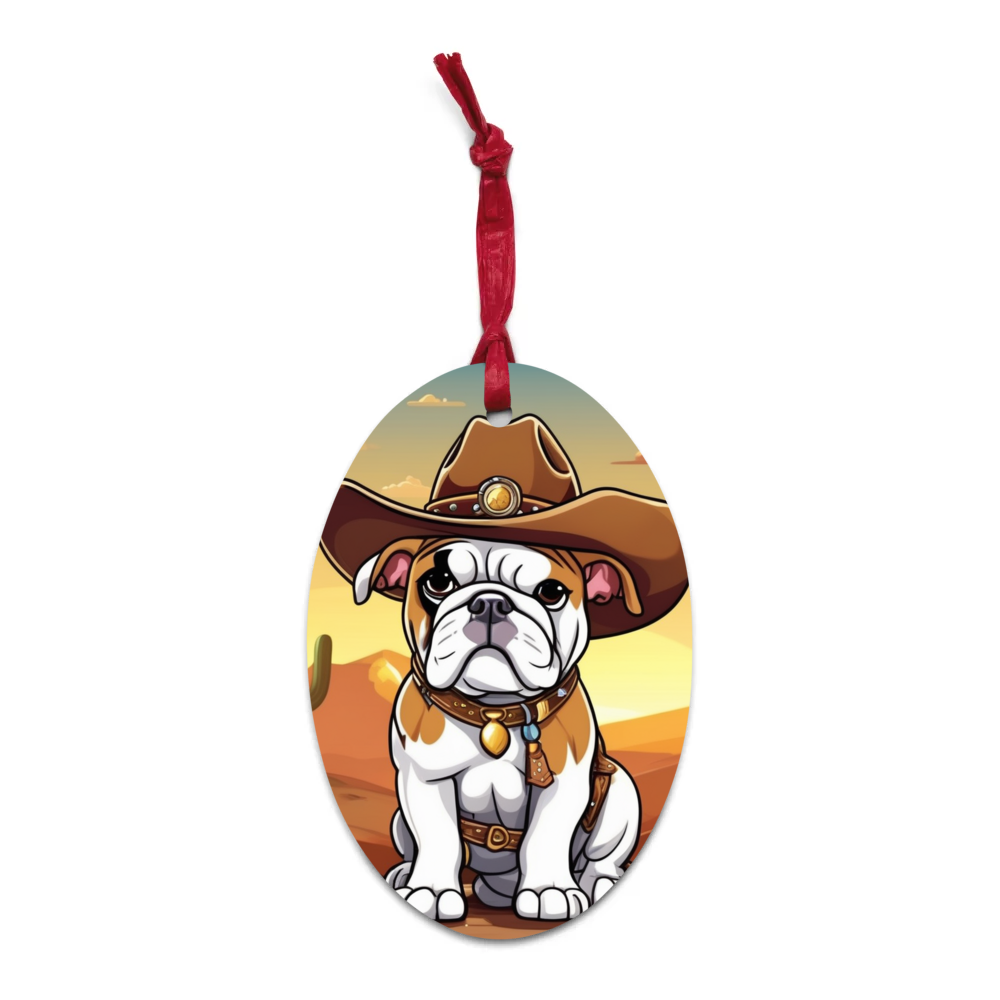 PugMug Custom Bulldog Wooden Ornament