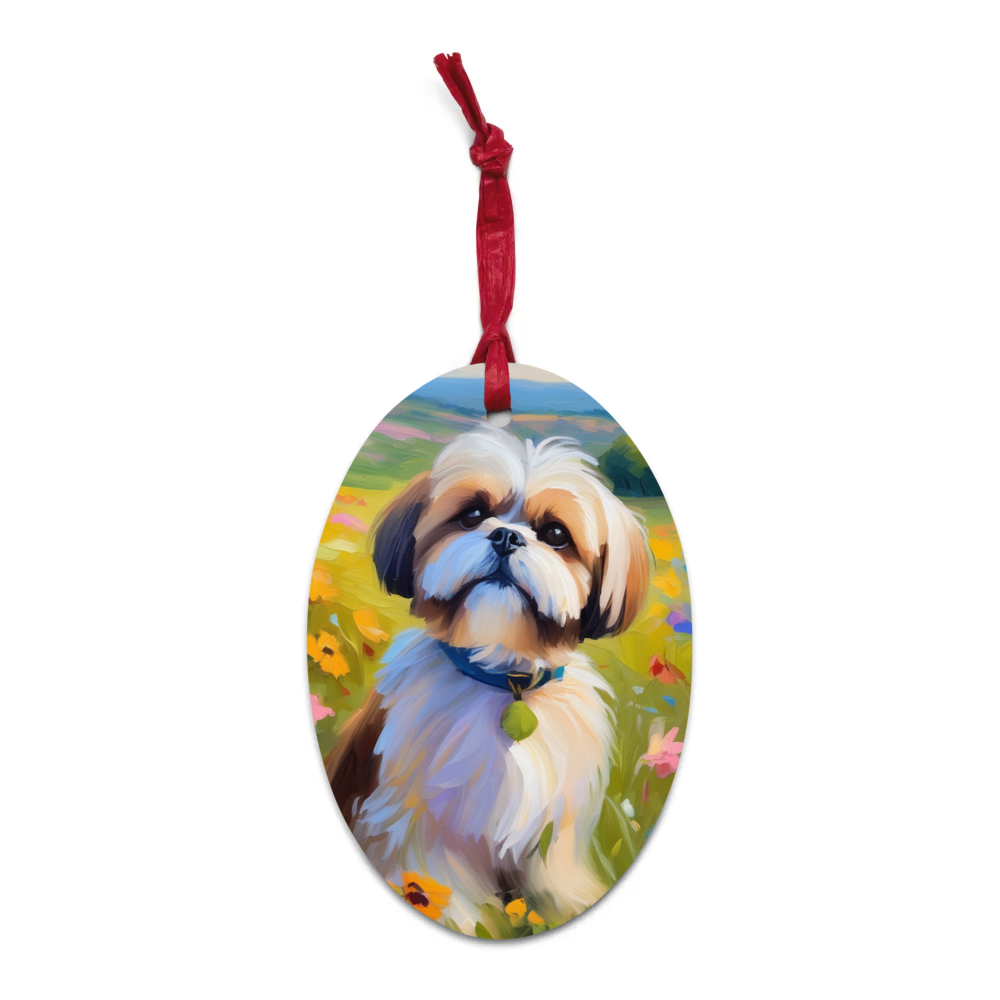 PugMug Custom Shih Tzu Wooden Ornament