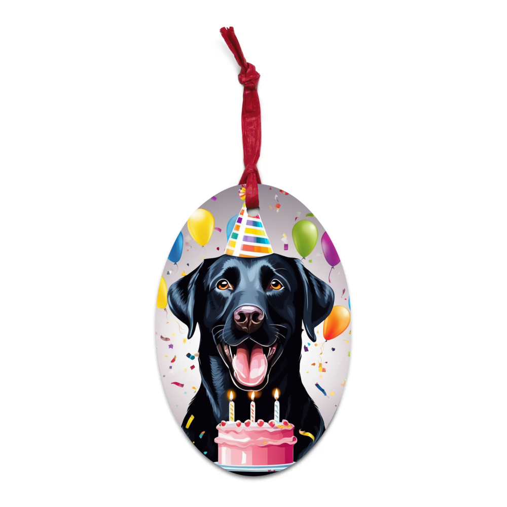 PugMug Custom Black Labrador Retriever Wooden Ornament