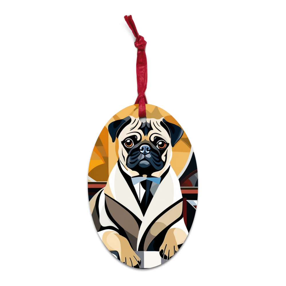 PugMug Custom Pug Wooden Ornament