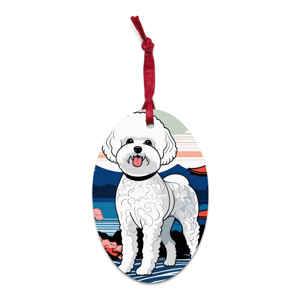PugMug Custom Bichons Frise Wooden Ornament