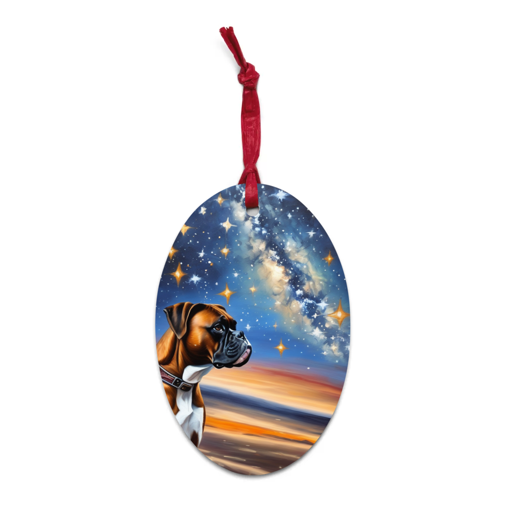 PugMug Custom Boxer Dog Wooden Ornament