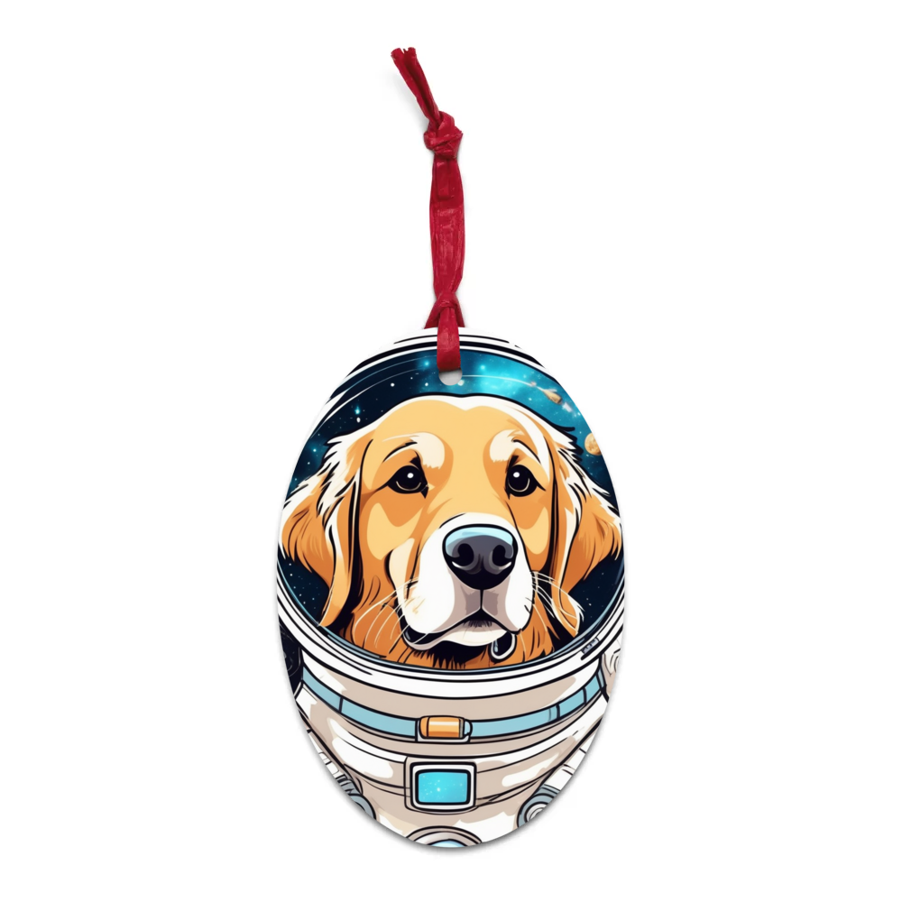 PugMug Custom Golden Retriever Wooden Ornament