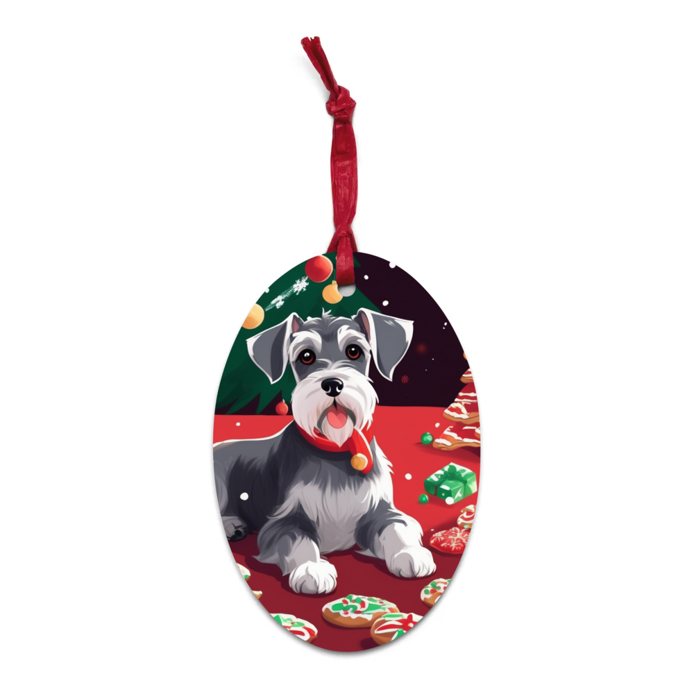 PugMug Custom Miniature Schnauzer Wooden Ornament