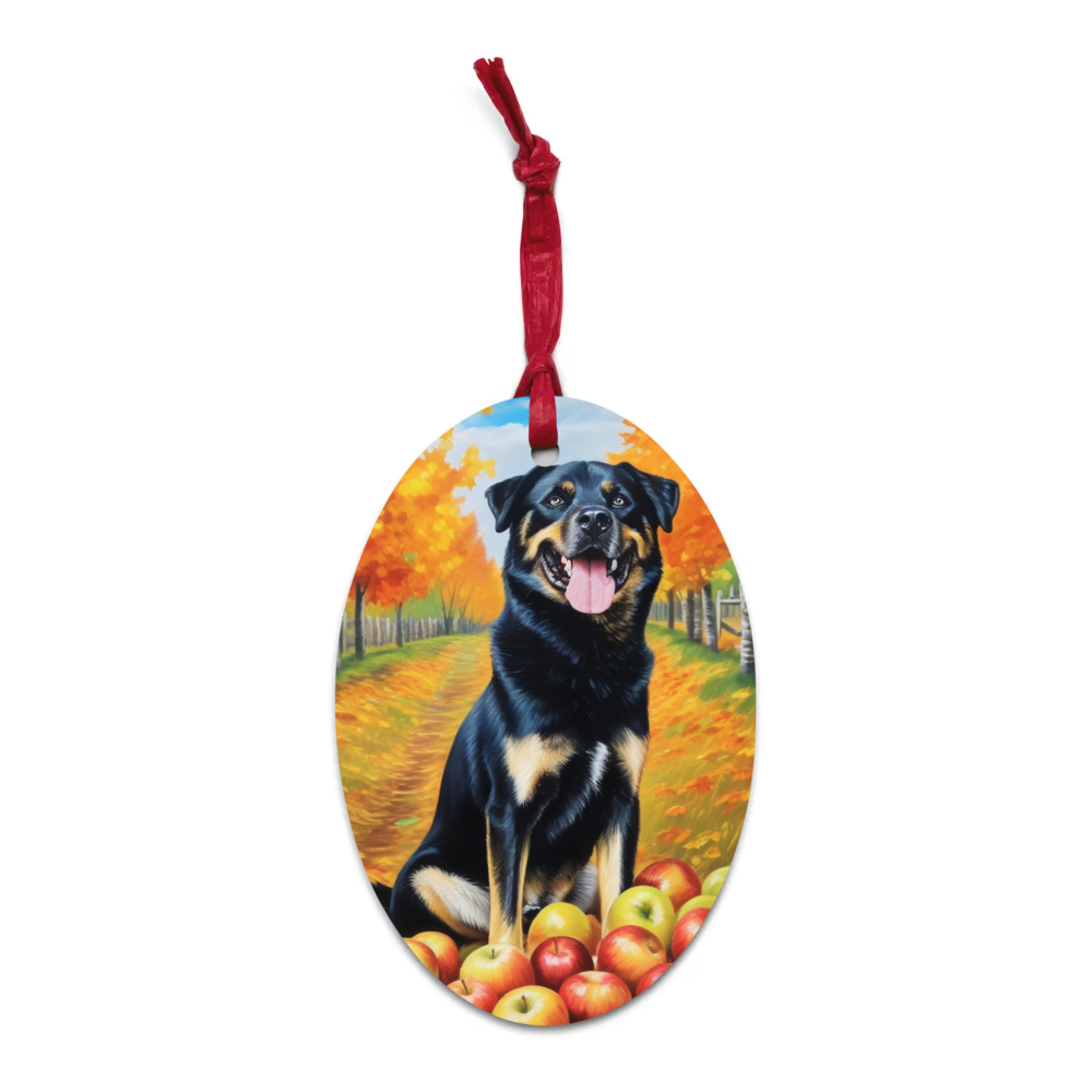 PugMug Custom Blue Wooden Ornament