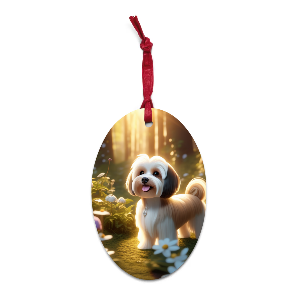 PugMug Custom Tan Havanese Dog Wooden Ornament