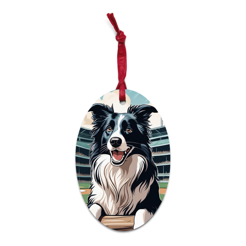 PugMug Custom Border Collie Wooden Ornament