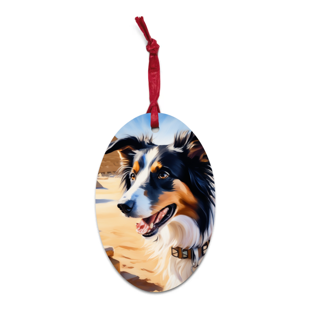 PugMug Custom Border Collie Wooden Ornament