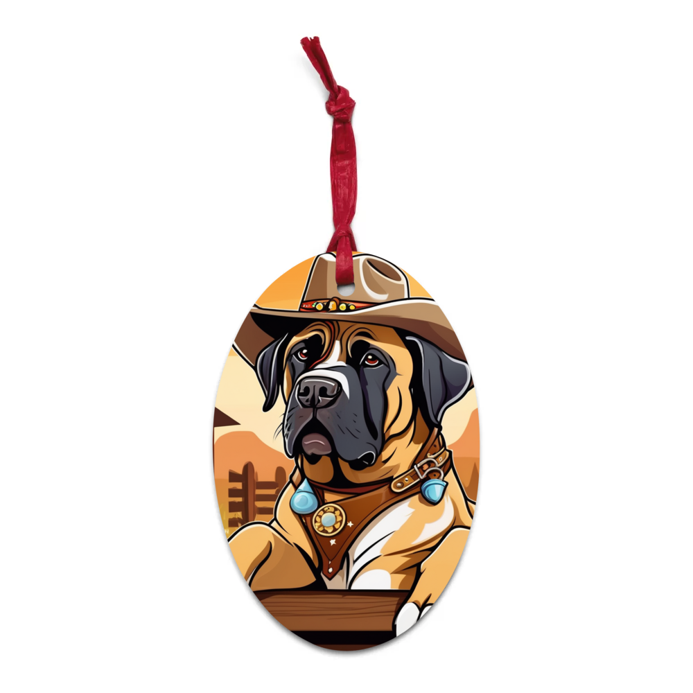 PugMug Custom Mastiff Wooden Ornament